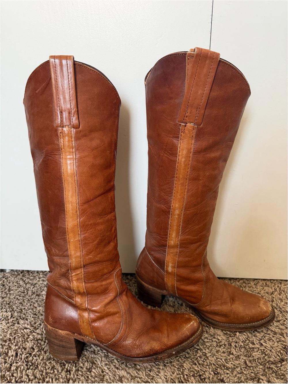 Vintage Black Label Frye Campus Cowgirl Boots made in USA